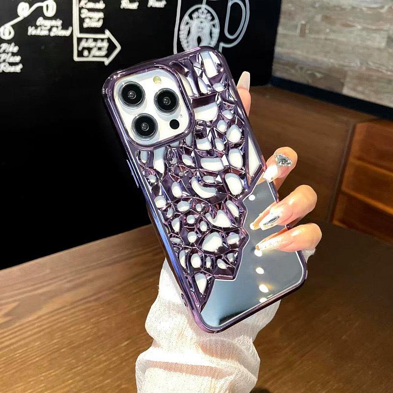 Anwendbar auf iPhone 15 Galvanisiertes Hohl Kühlende Handyhülle 16pro Kommt mit Schminkspiegel 14/13 Vollständig umschließende Schutzhülle