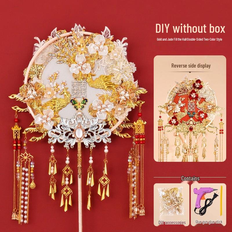 Двусторонний свадебный веер Сюхэ - Набор для самостоятельного изготовления - Идеальный подарок для молодоженов