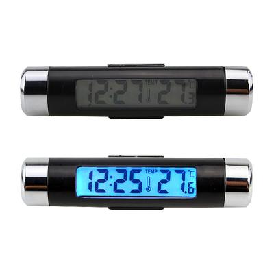 Car Clock Thermometer LED Backlight Digital Display  Mutifunction Dashboard Air Outlet Adjustable Angle Electronic Clock
