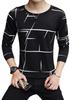 Emptio Long Sleeve Cut and Crew Round Japanese Slim American Patterned Black Men's Shirt, Sew, Non-Iron, Neck, U-Neck, Neck, Military, Street, Rock,