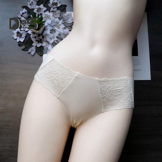 Women's Lace Underwear Seamless Low Waist Briefs Soft Stretchy No Show Bikini Panties Female Invisible Slip Underpants