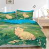 3pcs Cat Garden Print Bedding Quilt Cover, Soft and Comfortable Quilt Cover Suitable for Bedroom and Guest Room173