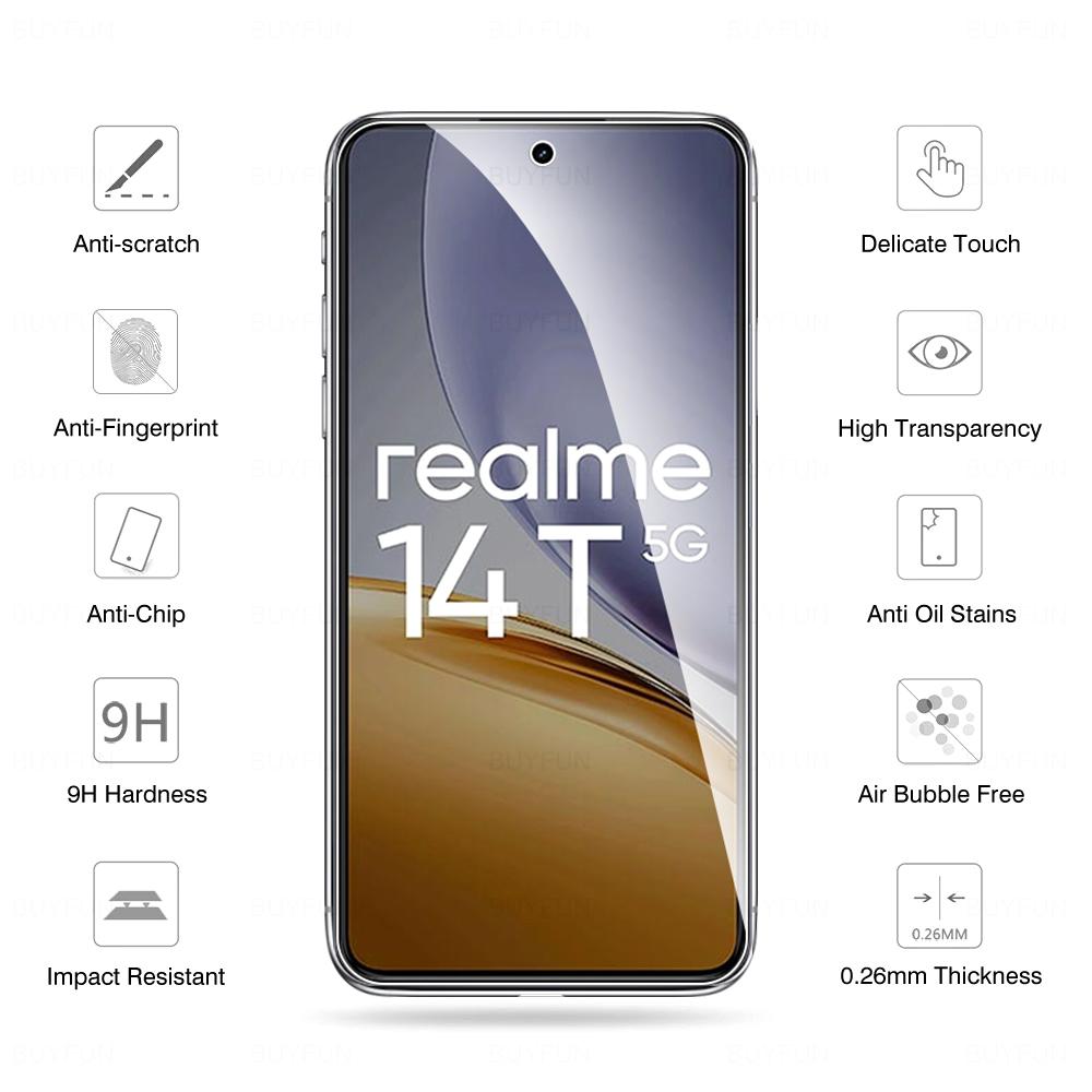 3PCS For Realme 14 5G/ 14T 5G Tempered Glass Screen Protector 9H Hardness HD Glass Film