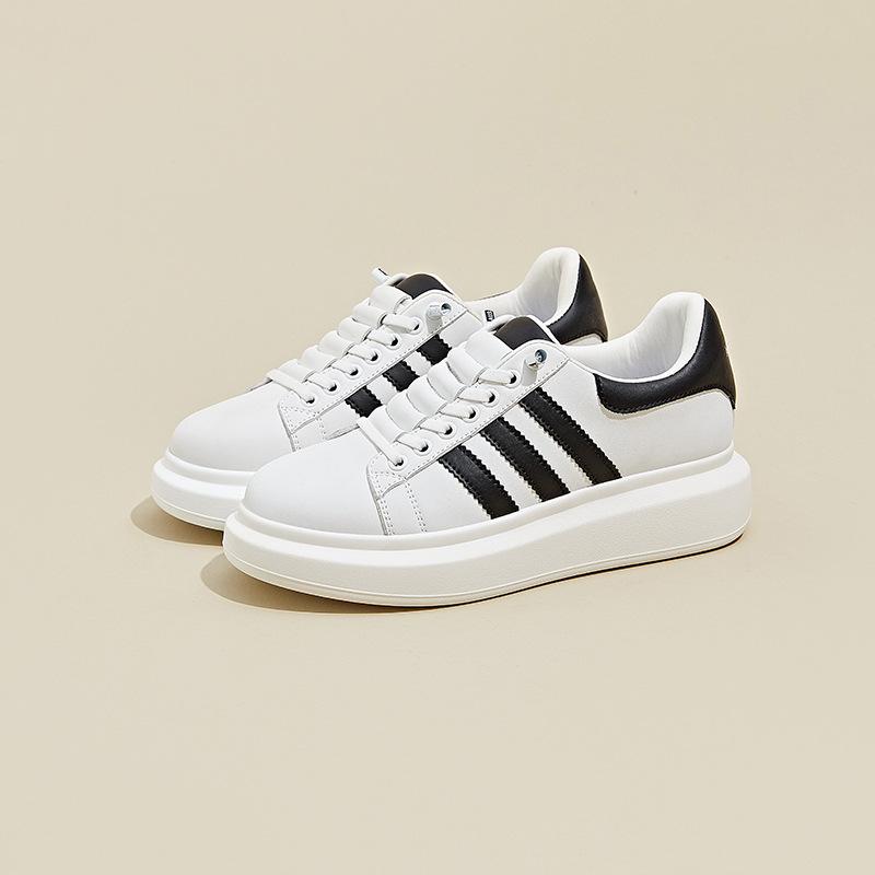 Thick-soled Leather Little White Shoes Women's Spring Breathable Small-size Board Shoes Women's Soft-soled Comfortable and Thin Casual Women's Shoes