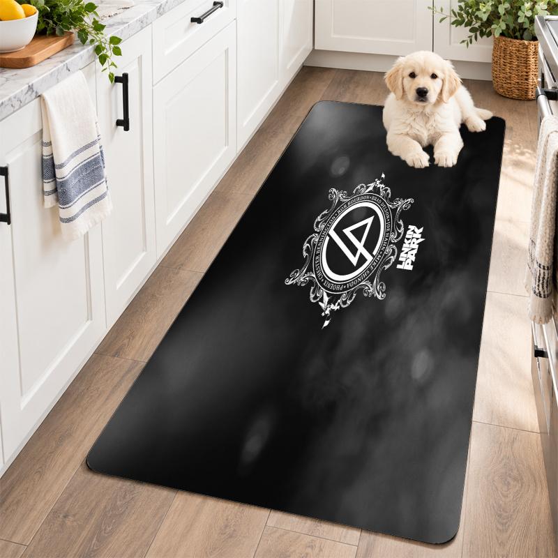Flanell Küchenmatte Linkin Park Weicher Teppich Rutschfester Bodenteppich Heimdekoration