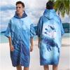 2025 Quick-Dry Hooded Swim Poncho with Zipper - Portable Bathrobe and Beach Towel