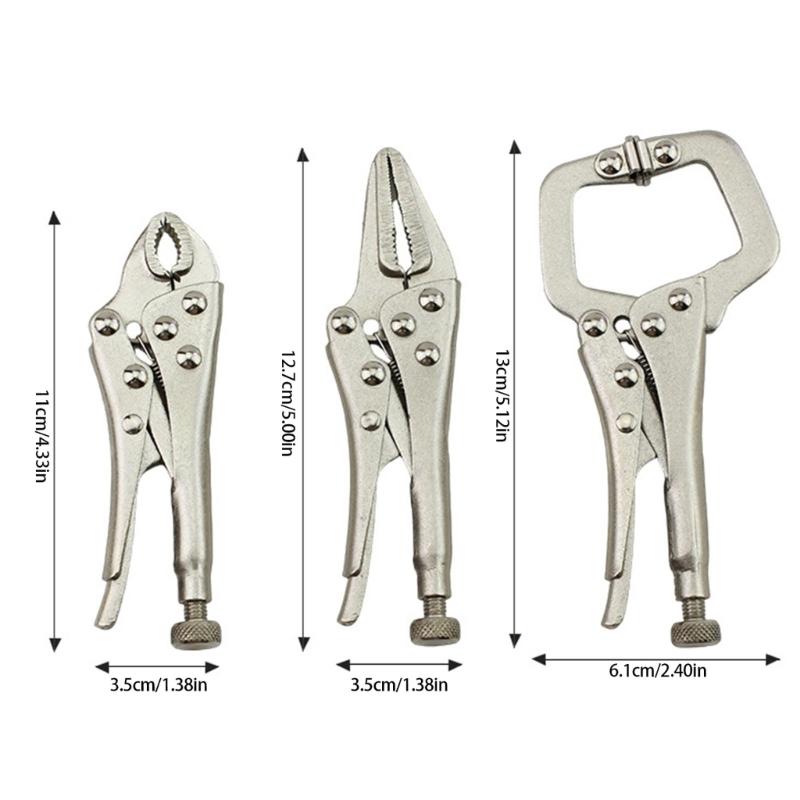 Pack of 3 Reliable Grip Tool Woodworking Pliers for Fixed Pressure Application In Various Industrial and Home Scenario