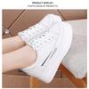 7cm Microfiber Leather Women Casual Shoes White Platform Wedge Hidden Heel Shoes White Shoes Chunky Sneakers Skateboard