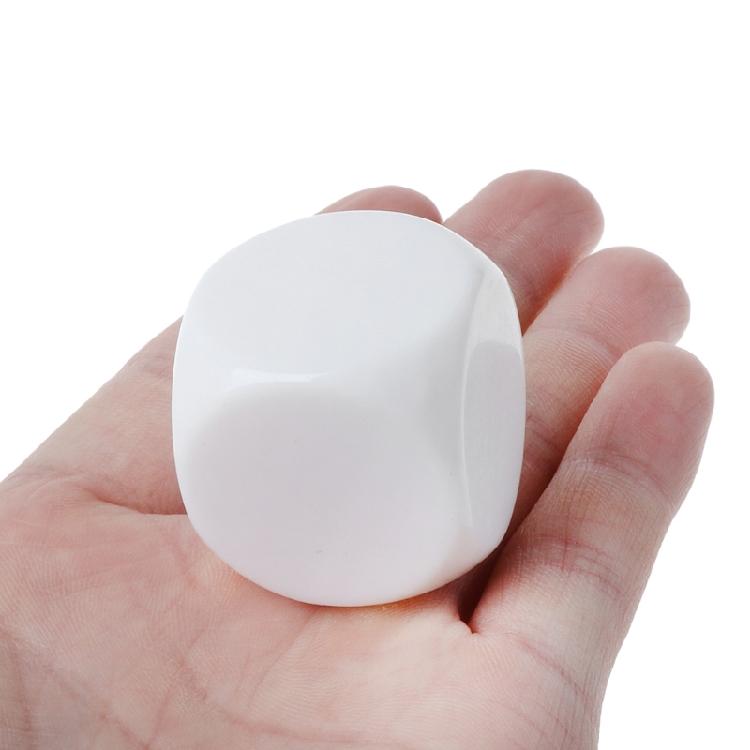 10 Stück Kinder Lernspiel Brettspiel Würfel Set Weiße Würfel Mathematisches Werkzeug 6-seitige Würfel Acryl Abgerundete Ecken Würfel