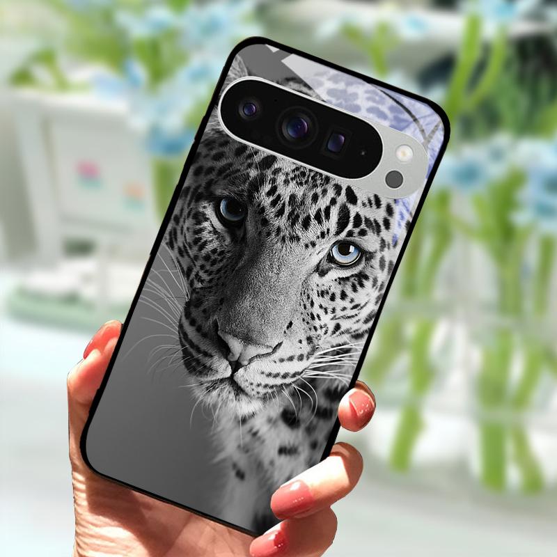Modische Glas Hülle Für Google Pixel 9 Pro XL Gehärtetes Glas Schwarze Handy Hülle Für Google Pixel 9a Pixel9 Funda Schutz Hüllen