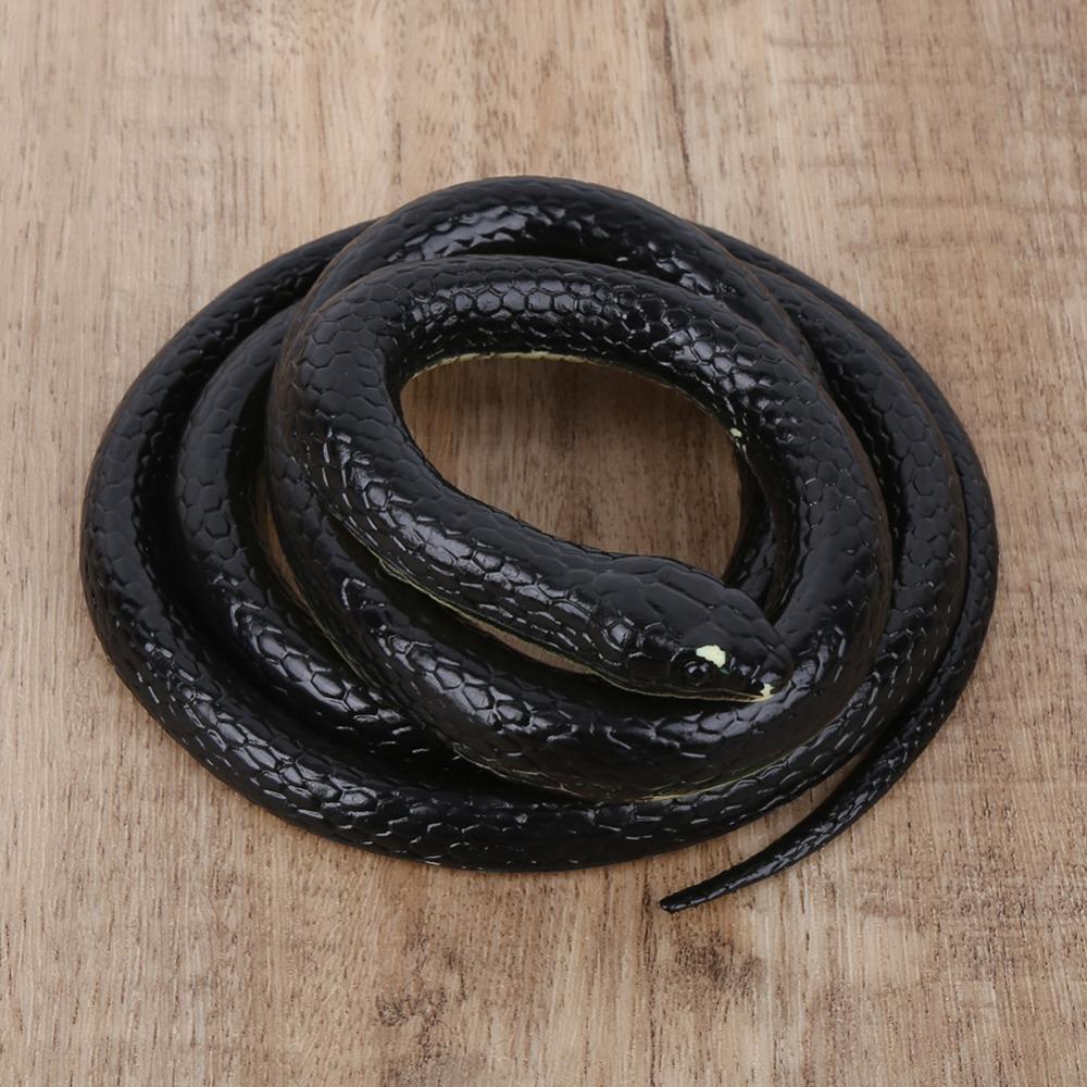 Black Color Simulation Snake Rubber Material Halloween Prop Fake Snake  Scene Decoration
