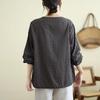 Middle-aged and Elderly Mothers Long-sleeved T-shirt Women's Spring and Autumn New Style Literary Retro Loose Versatile