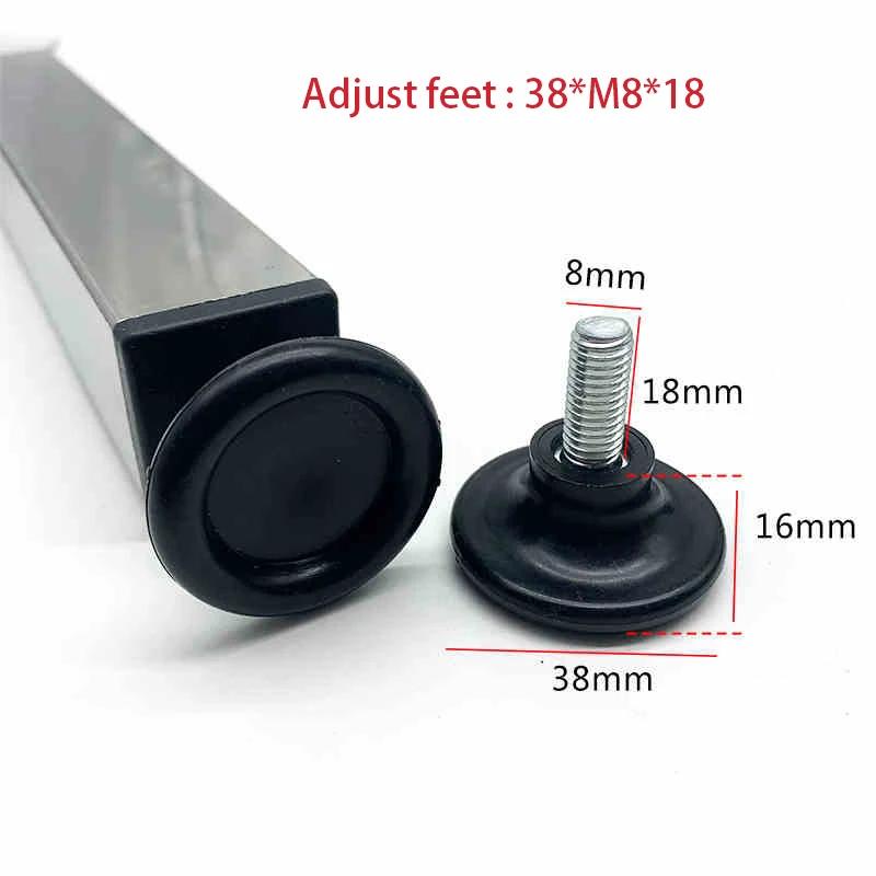 

4Pcs PP Plastic Square/Round Adjustable Feet Pad M8 M10 Table Chair Furniture Leg Non-Slip Cover Pipe End Cap Floor Protector 4Pcs