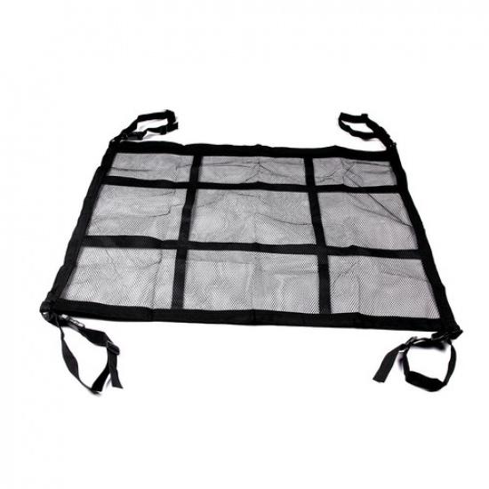Car Roof Ceiling Cargo Net Pouch Black Mesh Storage Bag For Land Rover Defender