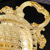 European Vintage Iron Art Metal Fruit Tray Gold Round Serving Plate Home Living Room Decor Kitchen Storage Dish