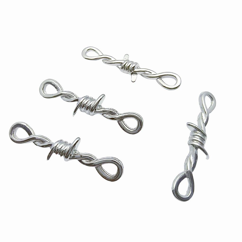 Retro Punk Zinc Alloy Figure 8 Thorn Pendant for DIY Jewelry Necklace & Earrings