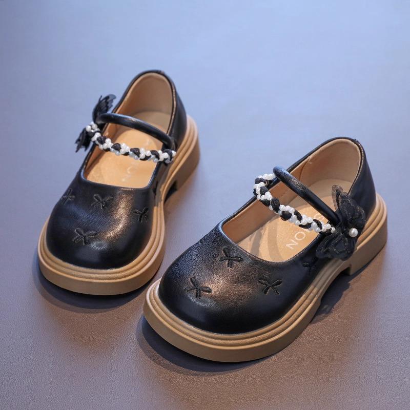 Girls princess shoes children butterfly soft-soled small leather shoes 2025 spring and autumn new little girl baby performance shoes