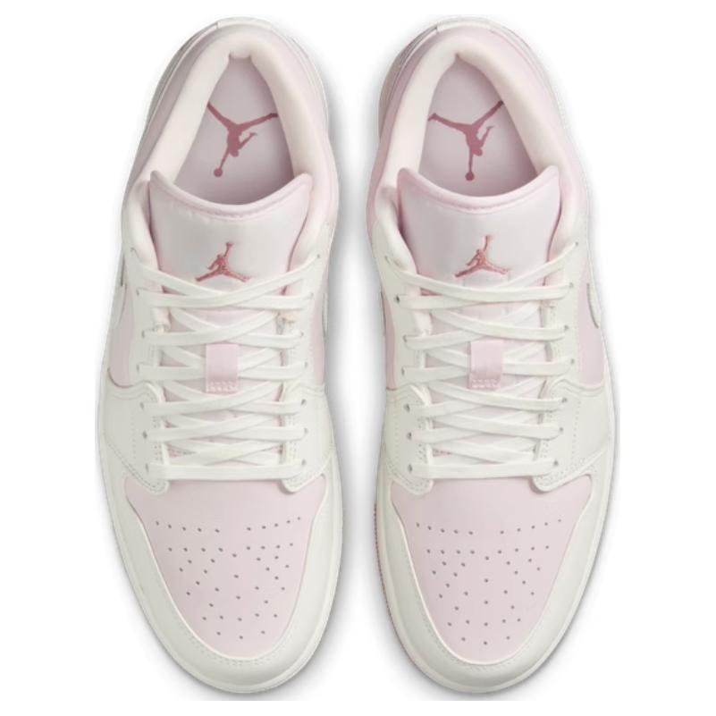 New Jordan Air Jordan 1 Slip Resistant Abrasion Resistant Low top Vintage Basketball Shoes Unisex White Pink IH0823-611