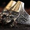 Adjustable Open Ring Men Women Vintage Chinese Folklore White Black Impermanence Guardian Sculpted Plated Band