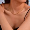 Stainless Steel Chic Wave Chain Necklace for Women, High Quality Gold Plated Choker Necklace, Fashion Waterproof Jewelry Gift