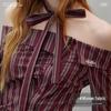 UNIFREE Korean Sweet-Cool Off-Shoulder Slim Fit Shirt with Straps