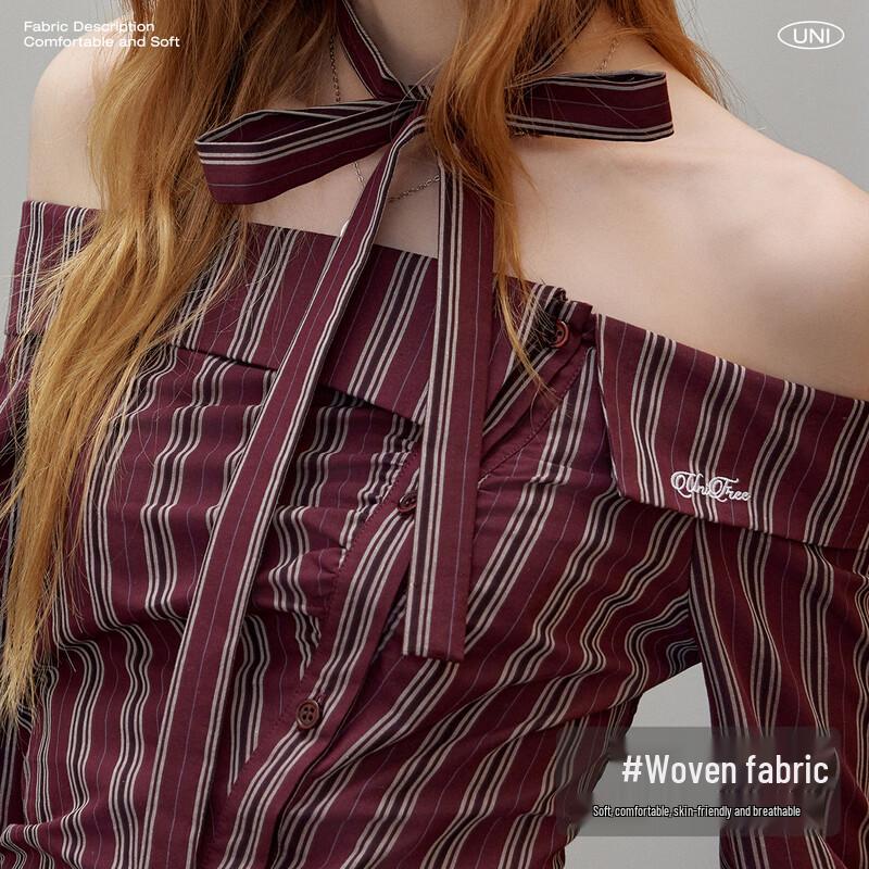 UNIFREE Korean Sweet-Cool Off-Shoulder Slim Fit Shirt with Straps