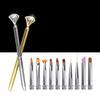 10 In 1 Replaceable Painting Nail Brush Set Rhinestone Drawing Line Color Crystal Phototherapy for Design Soft Slender Nail Pen