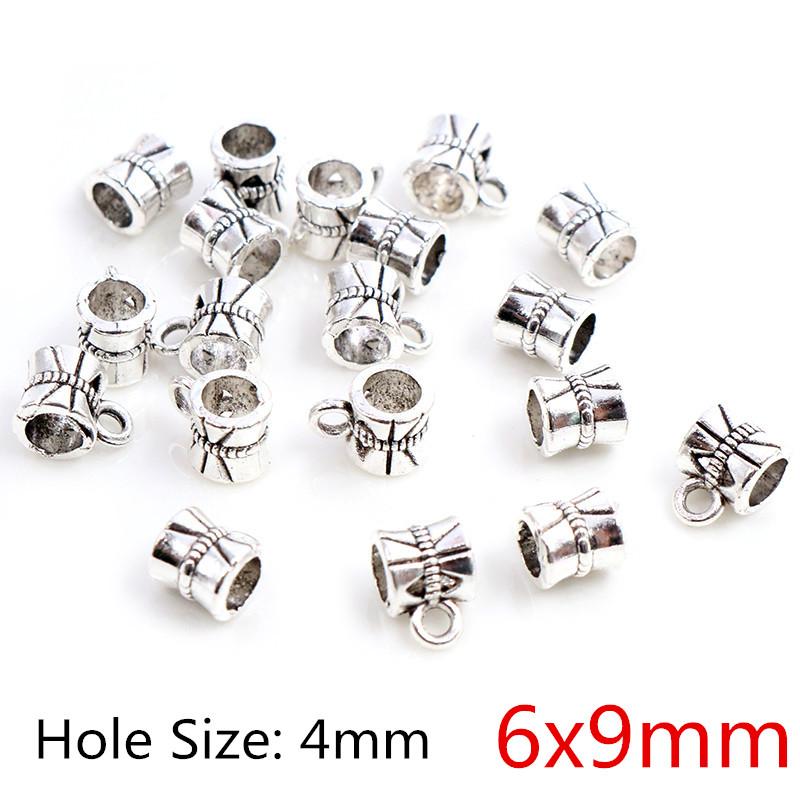 20pcs/lot DIY Handmade Beads Bails Pendants Jewelry Making DIY Necklace Antique Silver Color Bails Pendant Charm Beads Bails