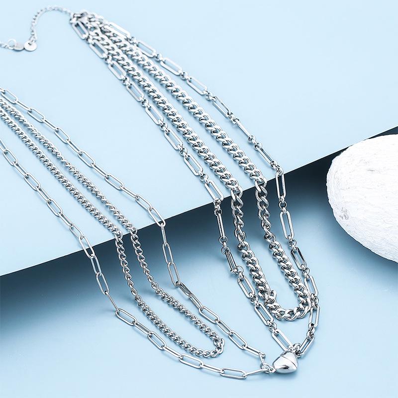 

Трансграничный бестселлер: Двухслойное магнитное ожерелье для пары в виде сердца - Тренд TikTok