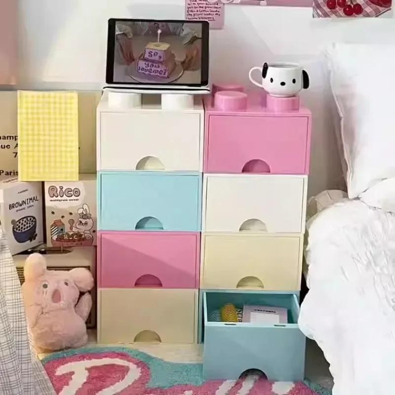 New Creative Storage Box Building Block Shapes Plastic Boxs Superimposed Desktop Handy Office Supplies Space Saving