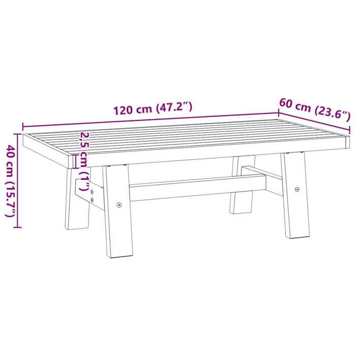 VidaXL Table basse NOAIN pieds en forme de A 120x60x40 cm massif pin, table, table en bois, table rustique, table de salon, 4100033