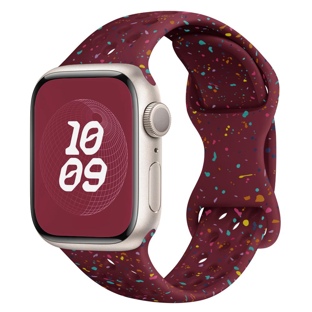Original Silikonarmband für Apple Watch Band 44mm 45 46 40 41 38 42mm Armband Atmungsaktiv iwatch Serie 10 9 8 SE 7 6 Ultra 2 49mm