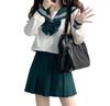 Sailor Long JK High School Set with Three White Sports School Cultural Fancy High School Girl [Aculldo] Uniform, Sleeves, Cosplay, Uniform, Girl,