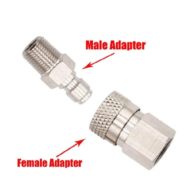 1/8 NPT High Pressure Stainless Steel Quick Disconnect Quick Coupler Socket Filling Charging Adapter Male Thread