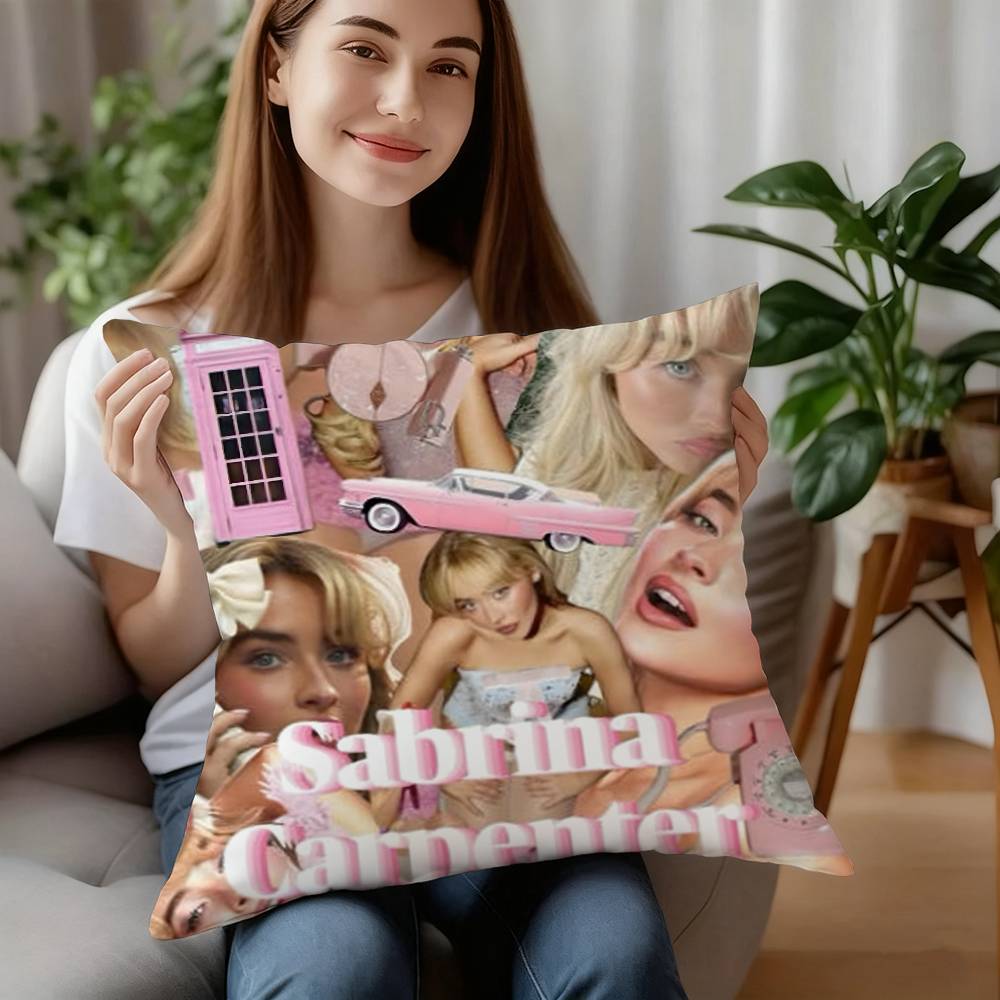 

ГОРЯЧИЙ-Певица S-Сабрина КарпентерS Наволочка Короткий Плюш Диван Декоративный Подарок Дом Двусторонняя Печать Подушка 12x12Inch