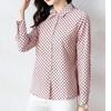 M-5XL Mom's Casual Polka Dot Chiffon Shirt Women's Long Sleeved Top Spring/summer New Korean Version Bottoming Blouse