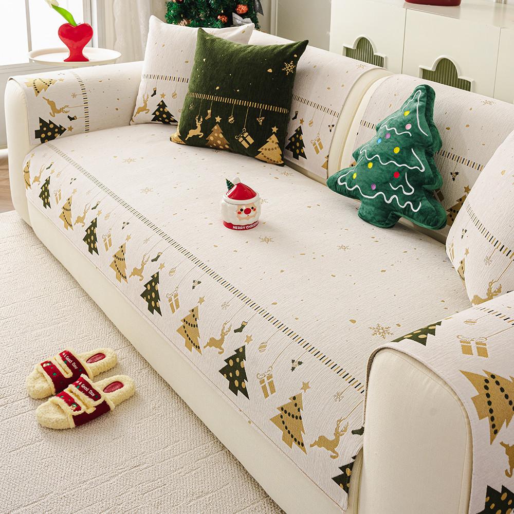 

Різдвяний чохол на диван, потовщений, теплий, захисний чохол для дивана, протиковзкий, для домашніх тварин, дітей, подушка-рушник для дивана, для вітальні, різдвяний, новорічний декор 45x45cm(pillowcase)