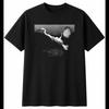 Greyscale Egret Torn Paper Bird Mens T-Shirt Black 100% Cotton Wildlife Printed