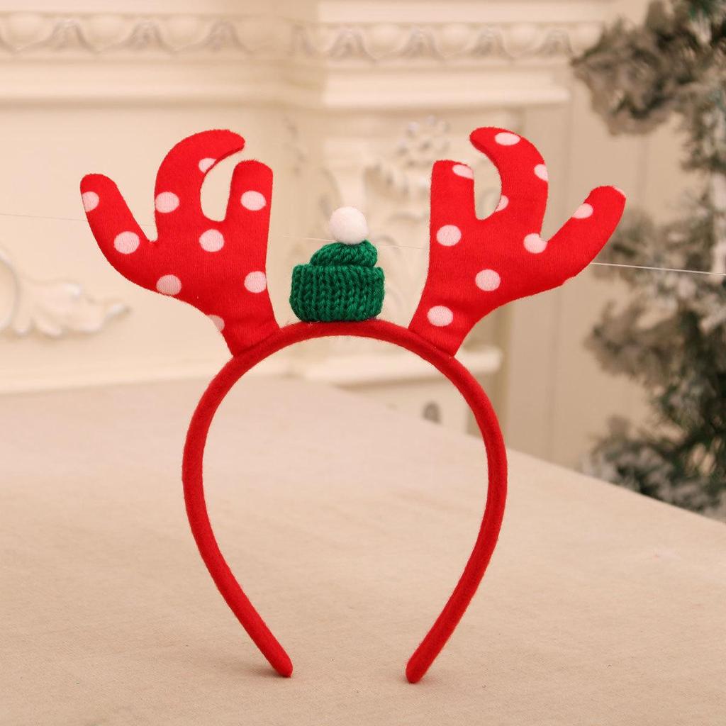 Individually Packaged Cartoon Christmas Headbands: Festive Decorations and Party Gifts with Antlers.