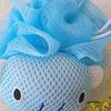 Bath Ball Cute Cartoon Shower Puff Loofah Body Scrubber PE Tool for Cleaning Bathing Blue Elephant