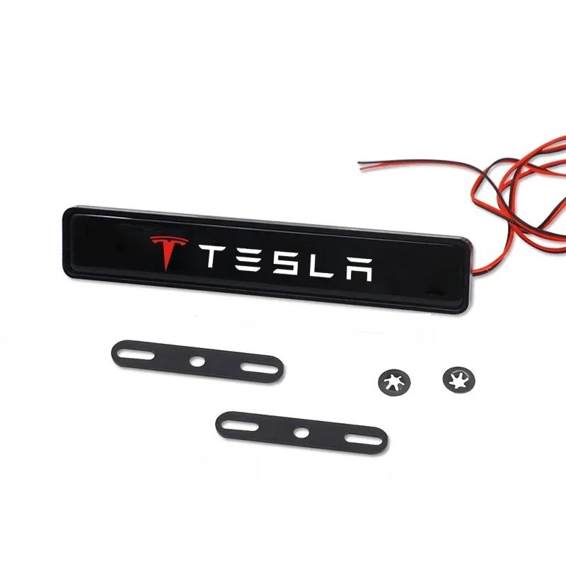 

LED Car Front Grille Emblem Badge Light for Tesla Model 3 Y S X Roadster P75D P85D P90D P100D Exterior Accessories чёрный
