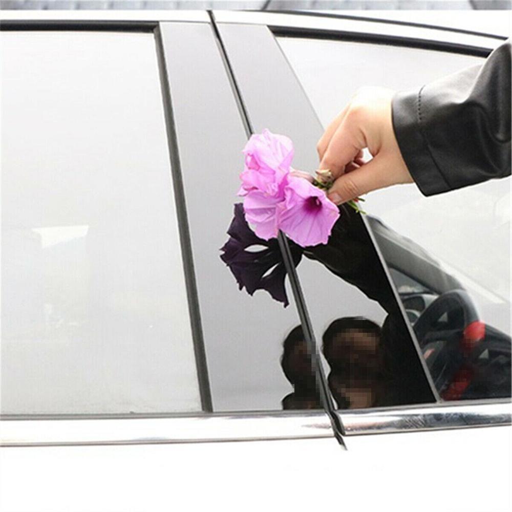 New 6Pcs Door Pillar Trim Cover Stickers Glossy Black For Infiniti G35 G37 2002-2013