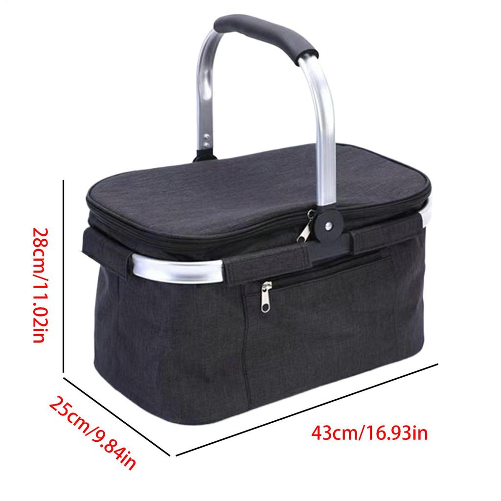 Insulated Picnic Basket Insulated Shopping Basket With Lid Waterproof Foldable Cooler Basket outdoor camping basket