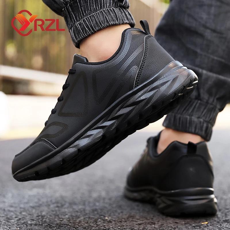 YRZL Herren Vulkanisierte Schuhe Schwarz Wasserdicht Sportlich Herren Sneaker Abriebfest Herren Walking Sportschuhe Bequeme Herrenschuhe
