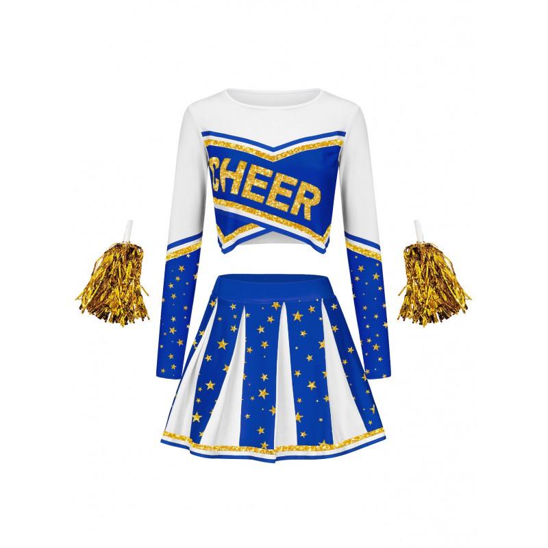 Uniformi da Cheerleading per Donna Adulta Set Outfit per Performance di Danza Costumi da Palco Stile Sexy Cheer