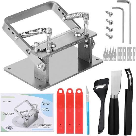 Manual Leather Splitter Leather Peeling Machine, Leather Paring Skiver, Leather Skiving Tools with Instructions Handle Leather Peel Working Tools
