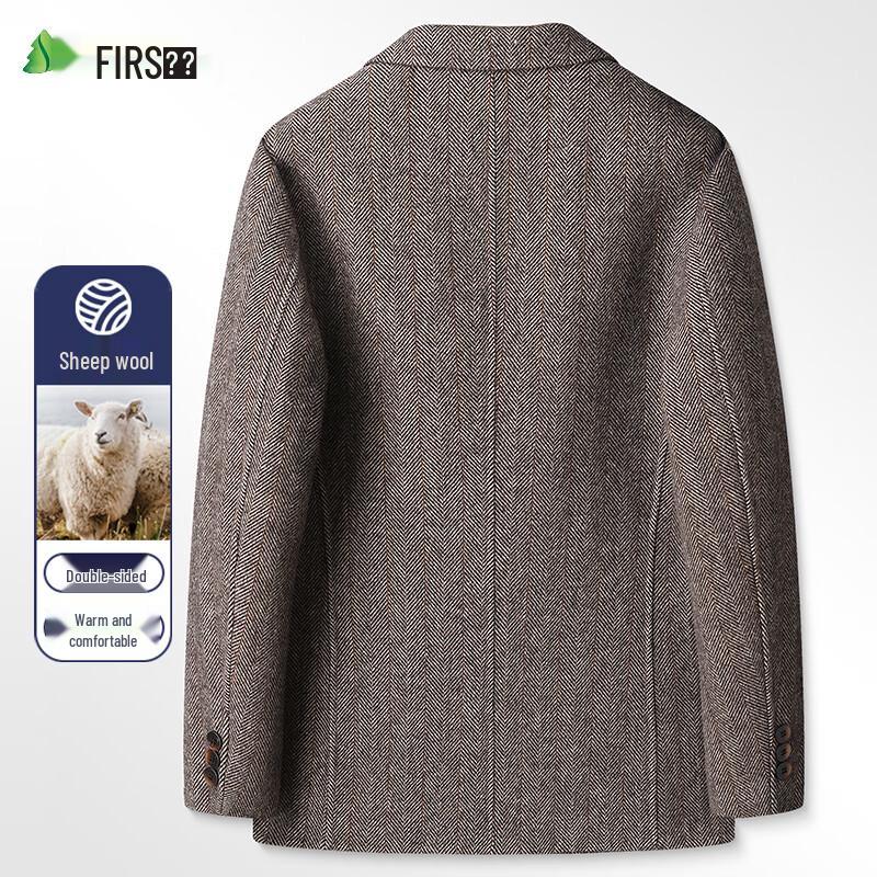 Men's Slim Fit Sheep Wool Double-Faced Suit Jacket
