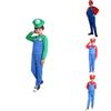 Disfraz de Luigi Bros para Niños y Adultos Transpirable Mono de Cosplay Completo con Exquisita Mano de Obra