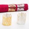 25/50Pcs Disposable Rose Flower Paper Napkin Rings Laser Cut Foil Paper Napkin Holder, Leaf Vine Serviette Rings For Table Decor