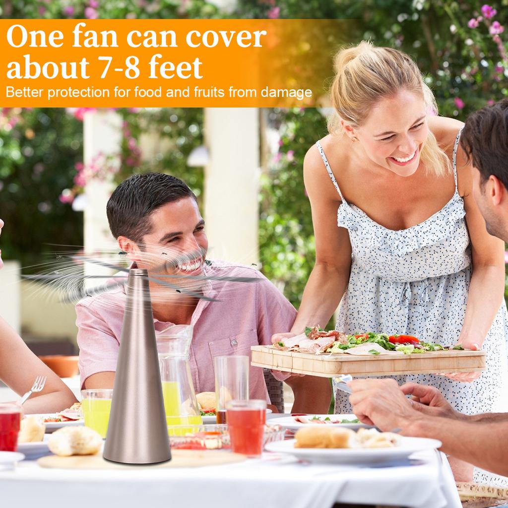 Outdoor Fly Bug Repeller Kitchen Dining Table Meal Pest Fan 360° Rotation Fan-type Food Protector Pest Drive Away Table Fan